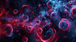 © Howto - Abstract Red and Blue Energy Swirls with Cosmic Elements