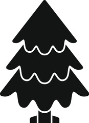 Sticker - Black simple icon of a pine tree growing with three branches