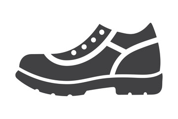 Black silhouette sport footwear man boot shoe icon and vector illustration isolated on a white background