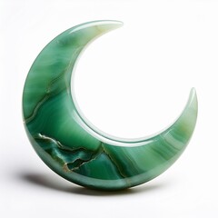 Wall Mural - ai generative of crescent moon made of jade