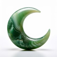 Wall Mural - ai generative of crescent moon made of jade