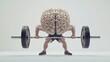 © keks20034 - The human brain lifts a barbell, symbolizing mental strength against the backdrop of the gym