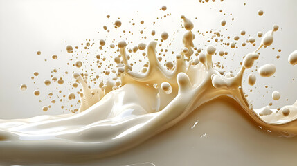 Canvas Print - Creamy liquid splash creating an artistic visual effect.