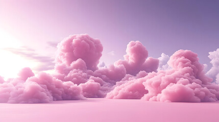 Canvas Print - Soft pink clouds against a pastel sky, creating a dreamy landscape.