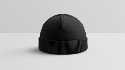 Wall Mural - Black Knit Beanie Mockup.