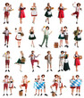 © Pixel-Shot - Set of people with beer celebrating Octoberfest on white background