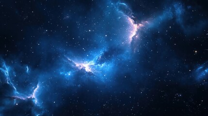 Wall Mural - Incredible photo showing a starry night sky with nebulae,