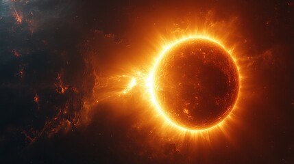 Poster - Fiery Sun in Space.