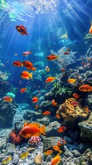 Sticker - Vibrant Underwater Paradise with Orange Fish