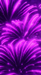 Wall Mural - Fireworks bursting in shades of deep purple.
