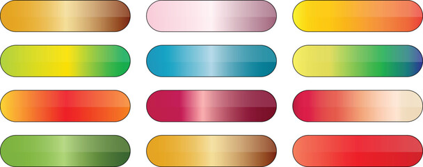 Wall Mural - set of different color gradient shiny button vector illustration.