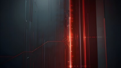 Wall Mural - Gray and red speed abstract technology background Generative AI