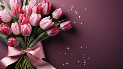 Wall Mural - women's days concept with floral ornaments and pink background for 8 march women's day