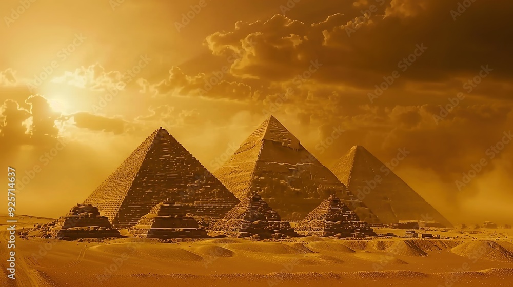 concept art of the pyramids in ancient Egypt Stock Illustration | Adobe ...