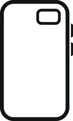 Wall Mural - Simple line art icon of a smartphone from the back, showing the camera and side buttons