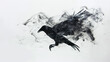 © Shanorsila - black smoke, white background, in the shape of bird