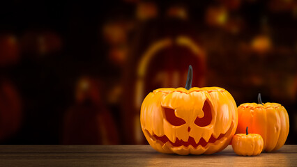 Poster - The jack o lantern for Holiday or celebrity concept 3d rendering.