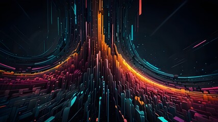 Poster - Ultra futurist tech abstract background. Generative AI 