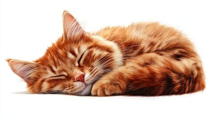 Wall Mural - PNG quiet sleeping brown longhairs cat mammal animal 