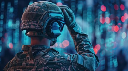 Wall Mural - Honoring Our Heroes: US Soldiers Saluting Generated by AI