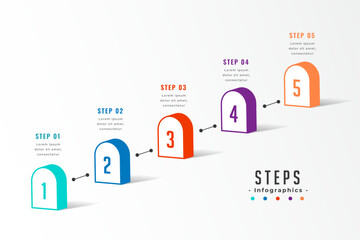 Sticker - infographic milestone road pointer template a path to goal