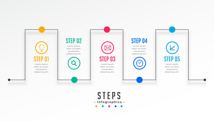 Sticker - five step infographic milestone map laouyt for business success