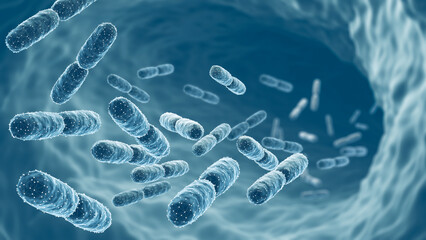 probiotic bacteria, lactobacillus , 3d illustration.