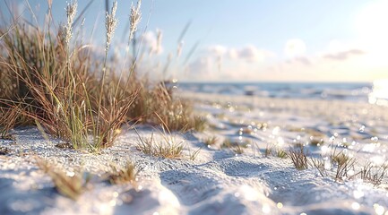 Canvas Print - grass on the beach