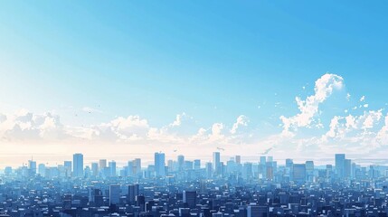 Wall Mural - cityscapes, minimalist style ,flat illustration ,scene design ,hyper qualityï¼Œday, clear skyï¼Œhigh detail 