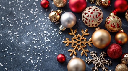 Poster - christmas decoration on a blue background