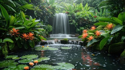 Wall Mural - Tropical Paradise: A Lush Garden of Eden