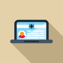 Wall Mural - laptop showing online medical consultation with patient medical record, telemedicine concept