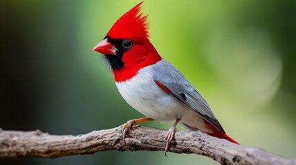 Poster - Red-Crested Cardinal perched on a Branch