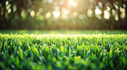 Wall Mural - green grass and sun