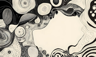 hand drawn abstract doodle style