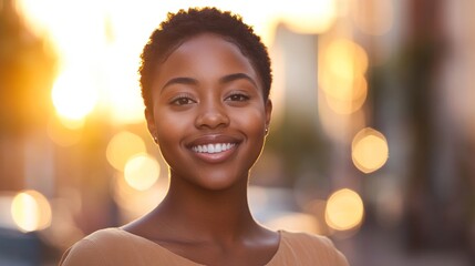 Smiling Woman in Golden Light