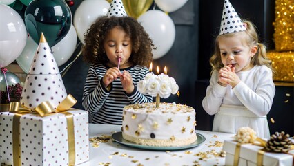 Poster - kids birthday party children celebrate