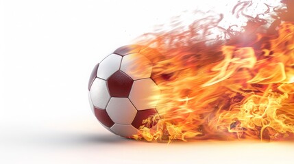 A soccer ball on fire, a fiery passion for the game!