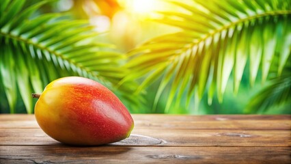 Fresh, juicy mango fruit on a tropical background, Mango, tropical, fruit, fresh, summer, delicious, sweet, ripe