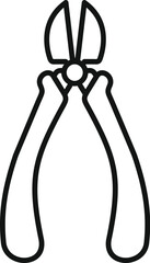 Poster - Black outline of gardening secateurs, ideal for representing gardening concepts