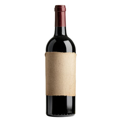 Elegant wine bottle with blank label on a black background, ready for your branding.