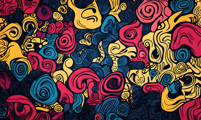 hand drawn abstract doodle style