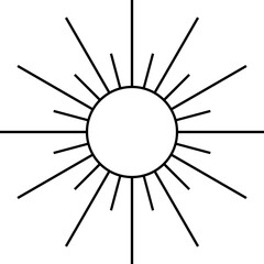 Canvas Print - Sun Line Art Element