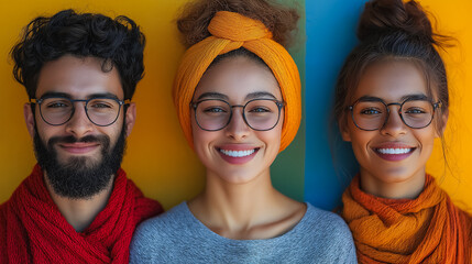 Poster - Portrait of diverse people smiling