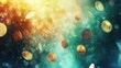 © ธิดาพร สูญราช - Coins floating in a mystical mist, ethereal wealth, watercolor style