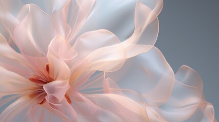 A soft and flowing abstract background composed of delicate satin fabric arranged to form the shape of flowers, emphasizing elegance and artistic design