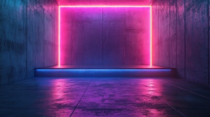 Sticker - Neon Glow in Concrete Room