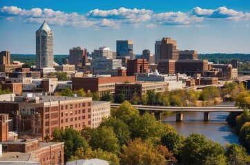 Wall Mural - Cityscape Overview of Downtown Richmond VA Sunny Day