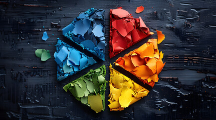 Wall Mural - Abstract Colorful Cracked Paint Illustration