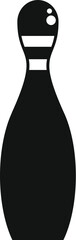 Poster - Simple black bowling pin standing up, icon style